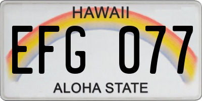 HI license plate EFG077