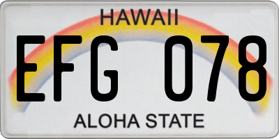 HI license plate EFG078
