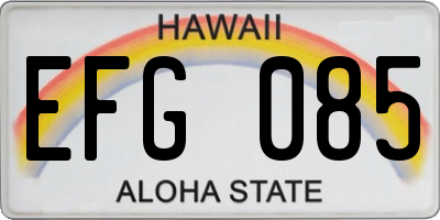HI license plate EFG085