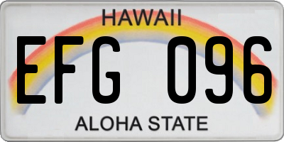 HI license plate EFG096
