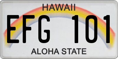 HI license plate EFG101