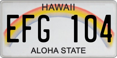 HI license plate EFG104