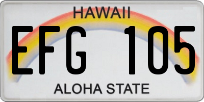 HI license plate EFG105