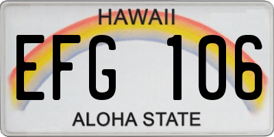 HI license plate EFG106