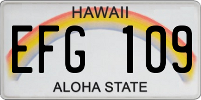 HI license plate EFG109