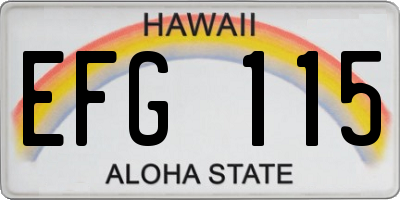 HI license plate EFG115