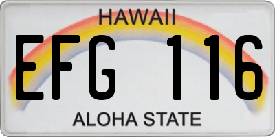 HI license plate EFG116