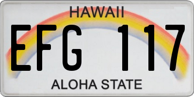 HI license plate EFG117