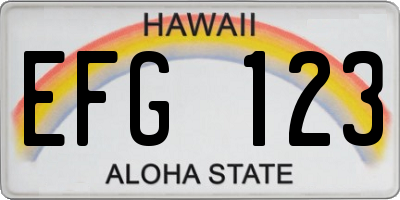 HI license plate EFG123