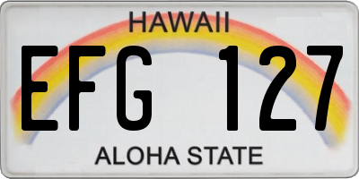 HI license plate EFG127