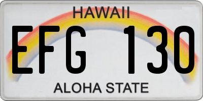 HI license plate EFG130