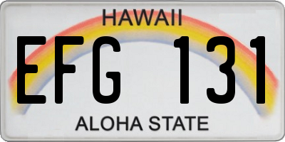 HI license plate EFG131