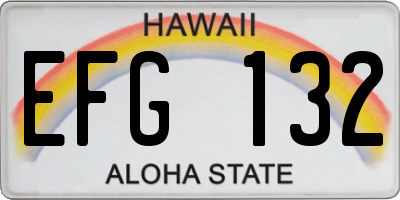 HI license plate EFG132