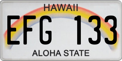 HI license plate EFG133