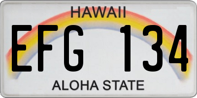 HI license plate EFG134