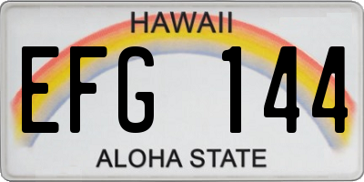 HI license plate EFG144