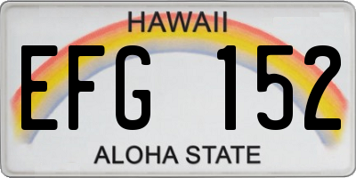 HI license plate EFG152
