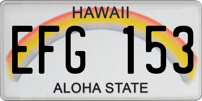 HI license plate EFG153