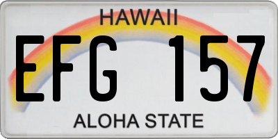 HI license plate EFG157