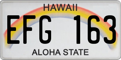 HI license plate EFG163