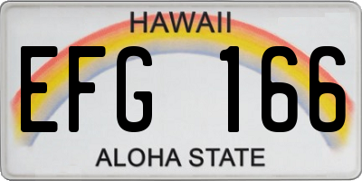 HI license plate EFG166