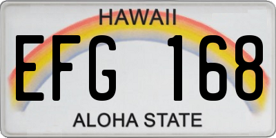 HI license plate EFG168