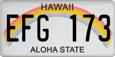 HI license plate EFG173