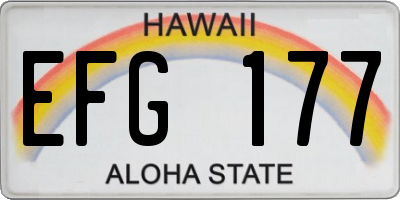 HI license plate EFG177