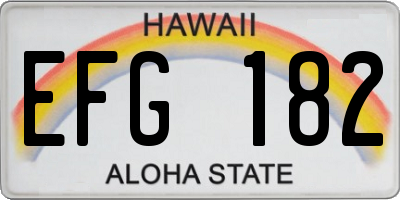 HI license plate EFG182