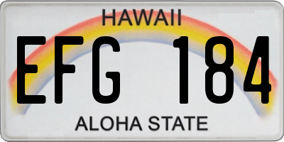 HI license plate EFG184