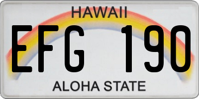 HI license plate EFG190
