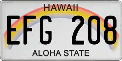 HI license plate EFG208