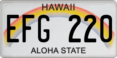 HI license plate EFG220