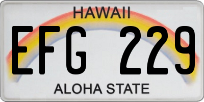 HI license plate EFG229