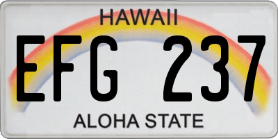 HI license plate EFG237