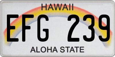 HI license plate EFG239