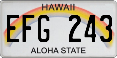 HI license plate EFG243
