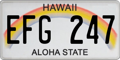 HI license plate EFG247