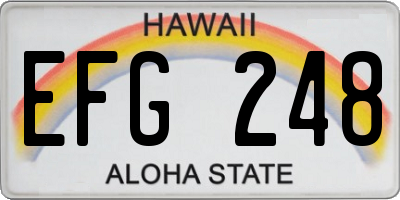 HI license plate EFG248