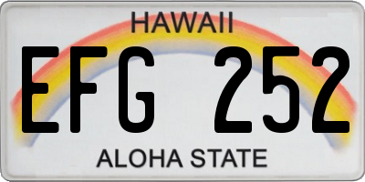 HI license plate EFG252