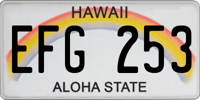 HI license plate EFG253