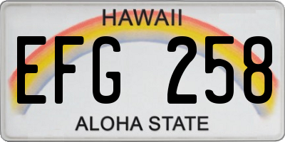 HI license plate EFG258