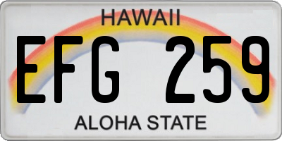 HI license plate EFG259