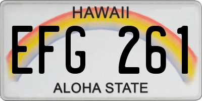 HI license plate EFG261