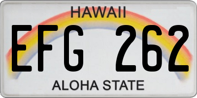 HI license plate EFG262