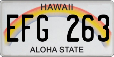 HI license plate EFG263