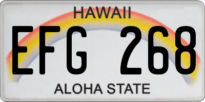HI license plate EFG268