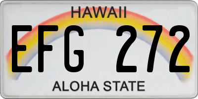 HI license plate EFG272