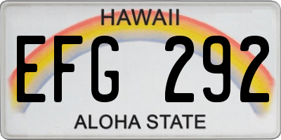 HI license plate EFG292