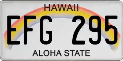 HI license plate EFG295